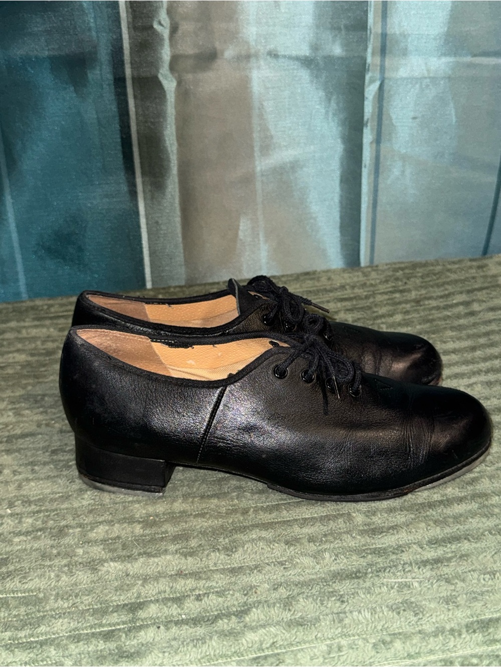 Bloch Black Leather Lace-Up Tap/Music Shoes